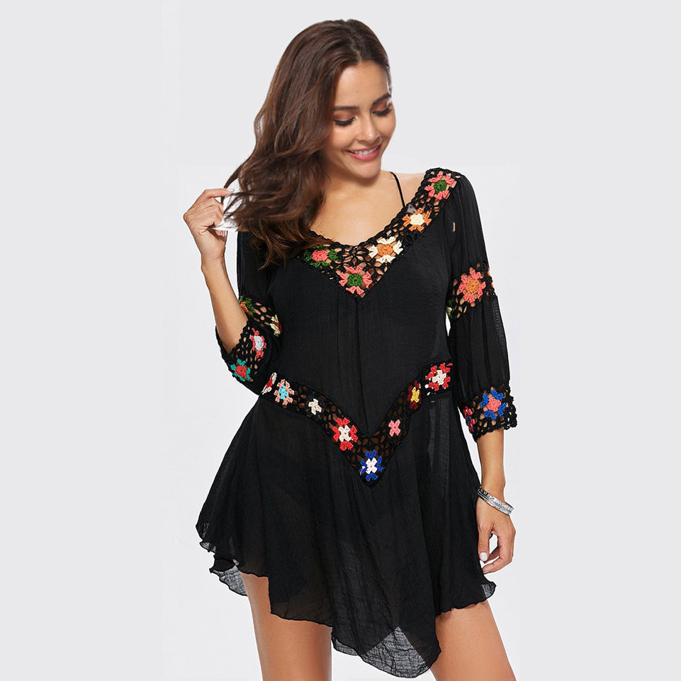 Boho Crochet Beach Cover-Up